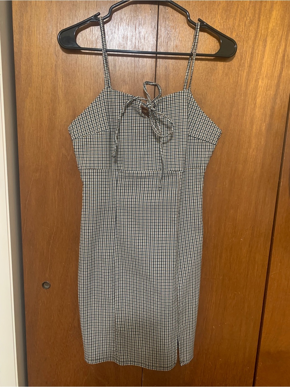 Plaid Black, White, and Yellow Dress French Kiss
